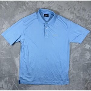 Titleist Polo Shirt Mens XL Blue Golf Performance Lightweight Stretch Logo Stain